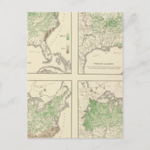 Kulturpflanzen, Statistischer US-Lithograph Postkarte