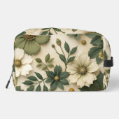 Kulturtasche grünes Blumenmuster Waschbeutel (Rückseite)