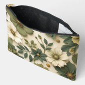 Kulturtasche grünes Blumenmuster  Zubehörtasche (Offen)