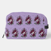 Kulturtasche mit violettem Blumenmuster Waschbeutel (Rückseite)