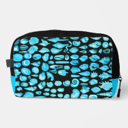 Kulturtasche - Schwarz Splash - Aqua Blau Waschbeutel