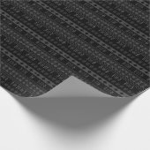 Kulturtribal in Schwarz und Kohle, Grau Geschenkpapier (Ecke)