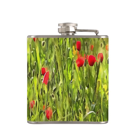 Kulturwiese Mohnlandschaft Flachmann (Rückseite)