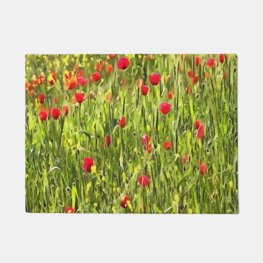 Kulturwiese Mohnlandschaft Fußmatte (Vorderseite)