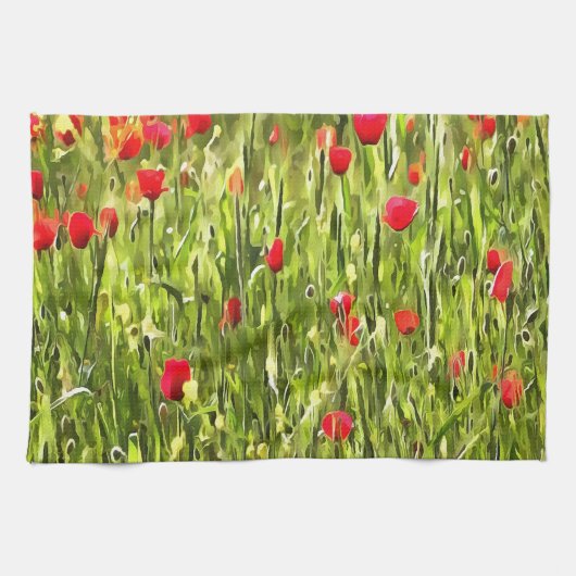 Kulturwiese Mohnlandschaft Handtuch (Horizontal)