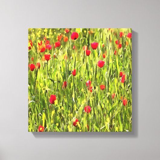 Kulturwiese Mohnlandschaft Leinwanddruck (Vorderseite)