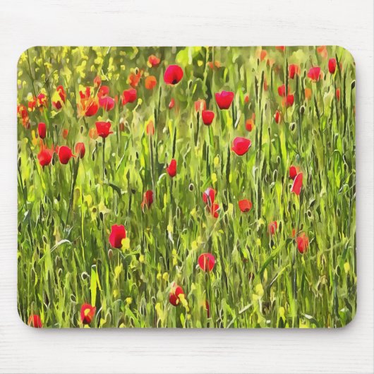 Kulturwiese Mohnlandschaft Mousepad (Vorne)