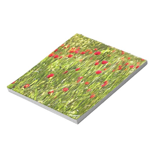 Kulturwiese Mohnlandschaft Notizblock (Rotiert)