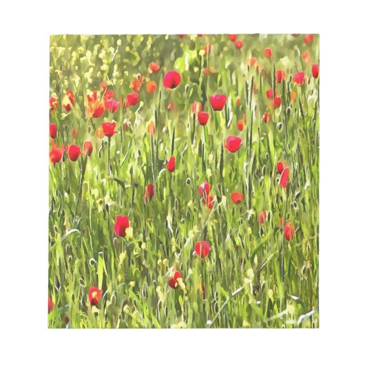 Kulturwiese Mohnlandschaft Notizblock (Vorderseite)