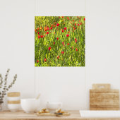 Kulturwiese Mohnlandschaft Poster (Küche)