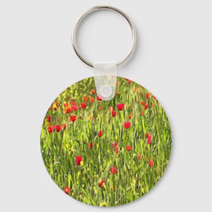 Kulturwiese Mohnlandschaft Schlüsselanhänger
