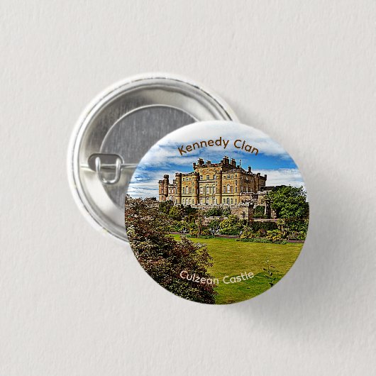 Kulzean Castle Button des Scottish Kennedy Clan (Vorne & Hinten)