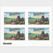Kumamoto-Ansichtskarte Rechteckiger Aufkleber (Blatt)