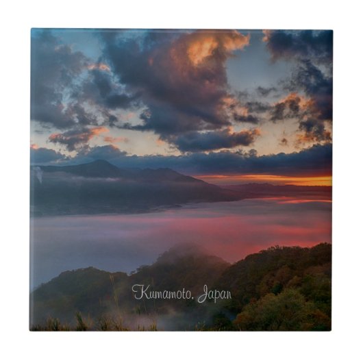 Kumamoto, Japan Sunset, Fliese (Vorderseite)