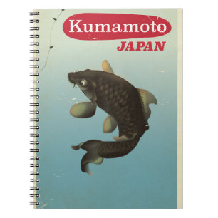 Kumamoto Japan Vintages Reiseplakat Notizblock
