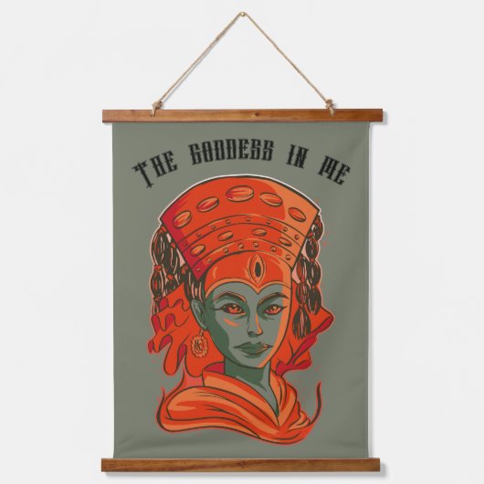 Kumari - Die Göttin in mir Wandteppich Mit Holzrahmen (Vorderseite)