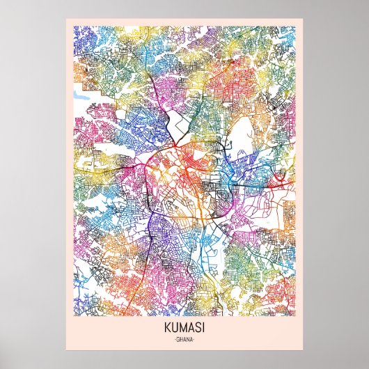 Kumasi Ghana City Map Poster (Vorne)