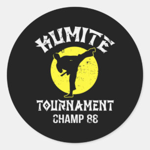 Kumite-Turnier-Champ Vintage-Markenkunst Karate Runder Aufkleber