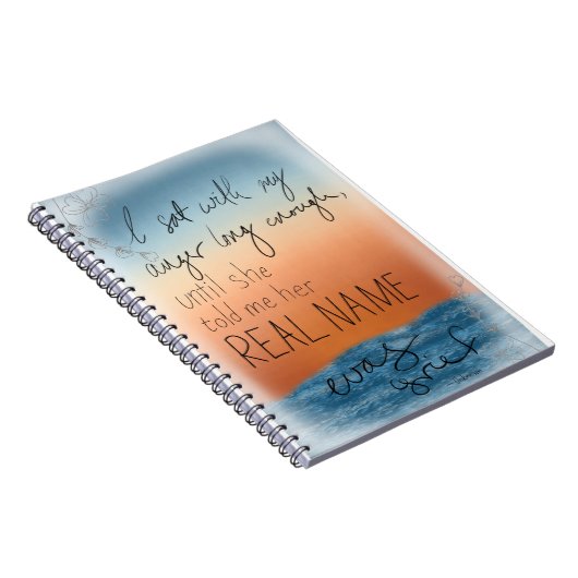 Kummer und Zorn Zitat Blumendruck Notizblock (Rechte Seite)