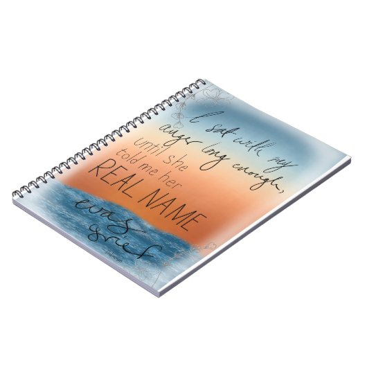 Kummer und Zorn Zitat Blumendruck Notizblock (Linke Seite)