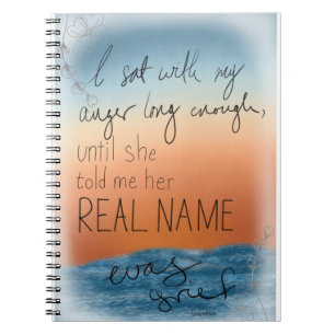 Kummer und Zorn Zitat Blumendruck Notizblock