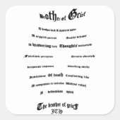 Kummerbruder Quadratischer Aufkleber (Vorderseite)