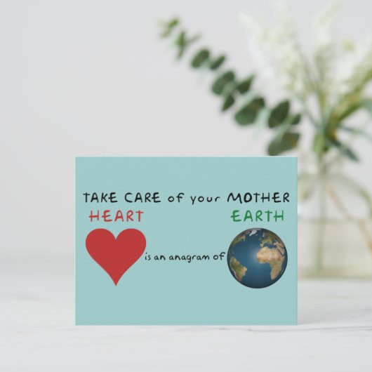 Kümmere dich um deine Mutter Erde Postkarte (Stehend Vorderseite)