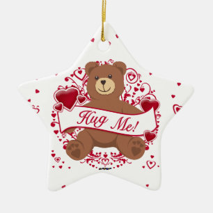 Kümmere Mich! Valentinstag-Teddybär Keramikornament