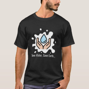 Kümmern Blue Hands Rettete Water Earth Splash Kont T-Shirt