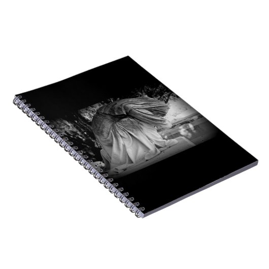 Kummerstatue in Schwarz-Weiß Notizblock (Rechte Seite)