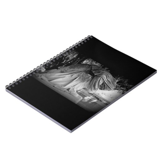 Kummerstatue in Schwarz-Weiß Notizblock (Linke Seite)