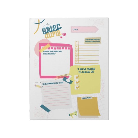 Kummerstumpf Notepad für Trauer nach einem Ereigni Notizblock (Rotiert)