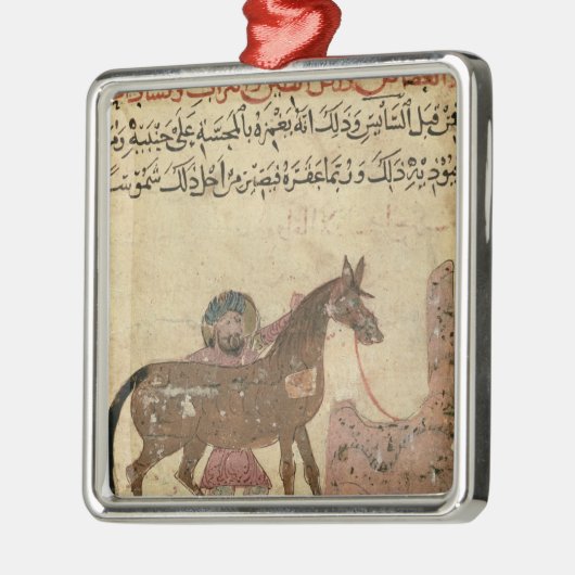 Kümmerte sich für das Pferd, Illustration Silbernes Ornament (Links)