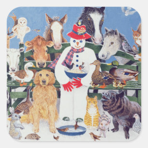 Kümmerte sich quadratischer aufkleber