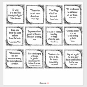 Kummerzitate an Verzierten Vintagen Schwarzen Gren Aufkleber