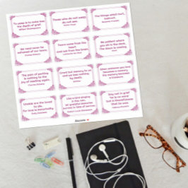 Kummerzitate in der Rose Rahmen Magenta Weiß Aufkleber