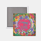 Kümmre ist Cool Pink Floral Kindheit Inspirivity Magnet (Vorderseite/Rückseite)