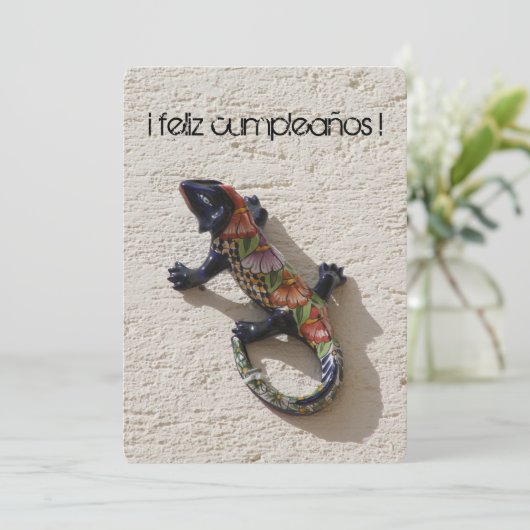 Kumpleños-Eidechse Karte (Stehend Vorderseite)