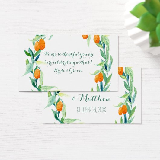 Kumquat Laurel Leaf Wreath Gastgeschenk Hochzeit G (Schreibtisch)
