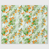 Kumquat Tropical Summer Fruit Pattern on Mint Geschenkpapier (Flach)