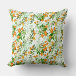 Kumquat Tropical Summer Fruit Pattern on Mint Kissen