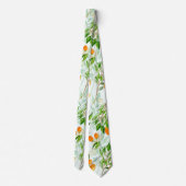 Kumquat Tropical Summer Fruit Pattern on Mint Krawatte (Rückseite)
