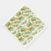 Kumquat Tropical Summer Fruit Pattern on Mint Serviette (Ecke)