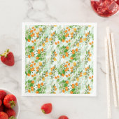 Kumquat Tropical Summer Fruit Pattern on Mint Serviette (Beispiel)