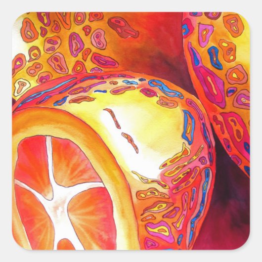 Kumquats-Zitrusfrüchte Quadratischer Aufkleber (Vorderseite)