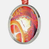 Kumquats-Zitrusfrüchte Silbernes Ornament (Links)