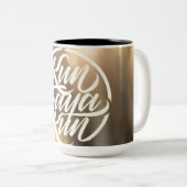 Kun Faya Kun | Modern Arabic Calligraphy Ceramic Zweifarbige Tasse (VorderseiteRechts)