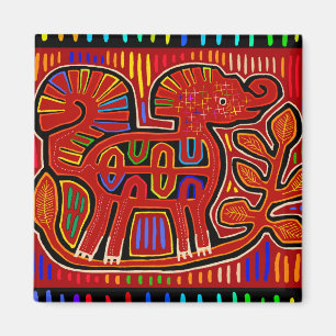 Kuna Indian Baby-Elefant - Mola Volkskunst Magnet
