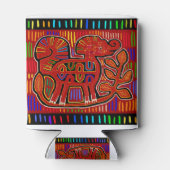 Kuna Indian Baby Elephant - Mola Folk Art Dosenkühler (Rückseite)