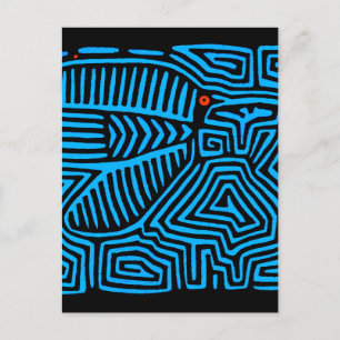 Kuna Indian Blue Bird Postkarte